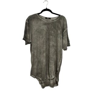 EPTM Washed Grey Curved Hem T-Shirt  Medium Longline Streetwear Tee